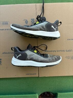 PUMA Men's Fusion Crush Sport Golf Shoe Spikeless Size 11 Black Gray Green